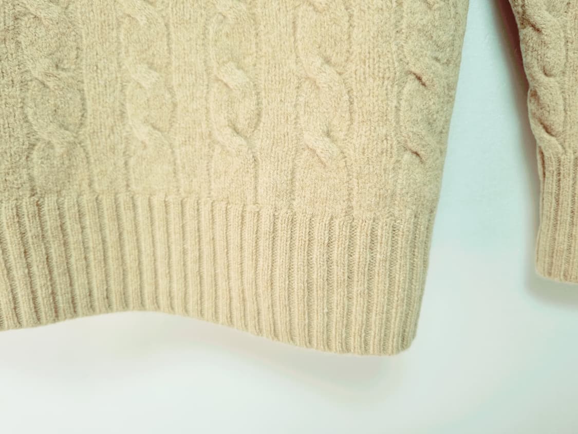 여성 주니어 2022 폴로 QR 캐시미어 울 긴팔 케이블 꽈배기 니트 상품이미지2