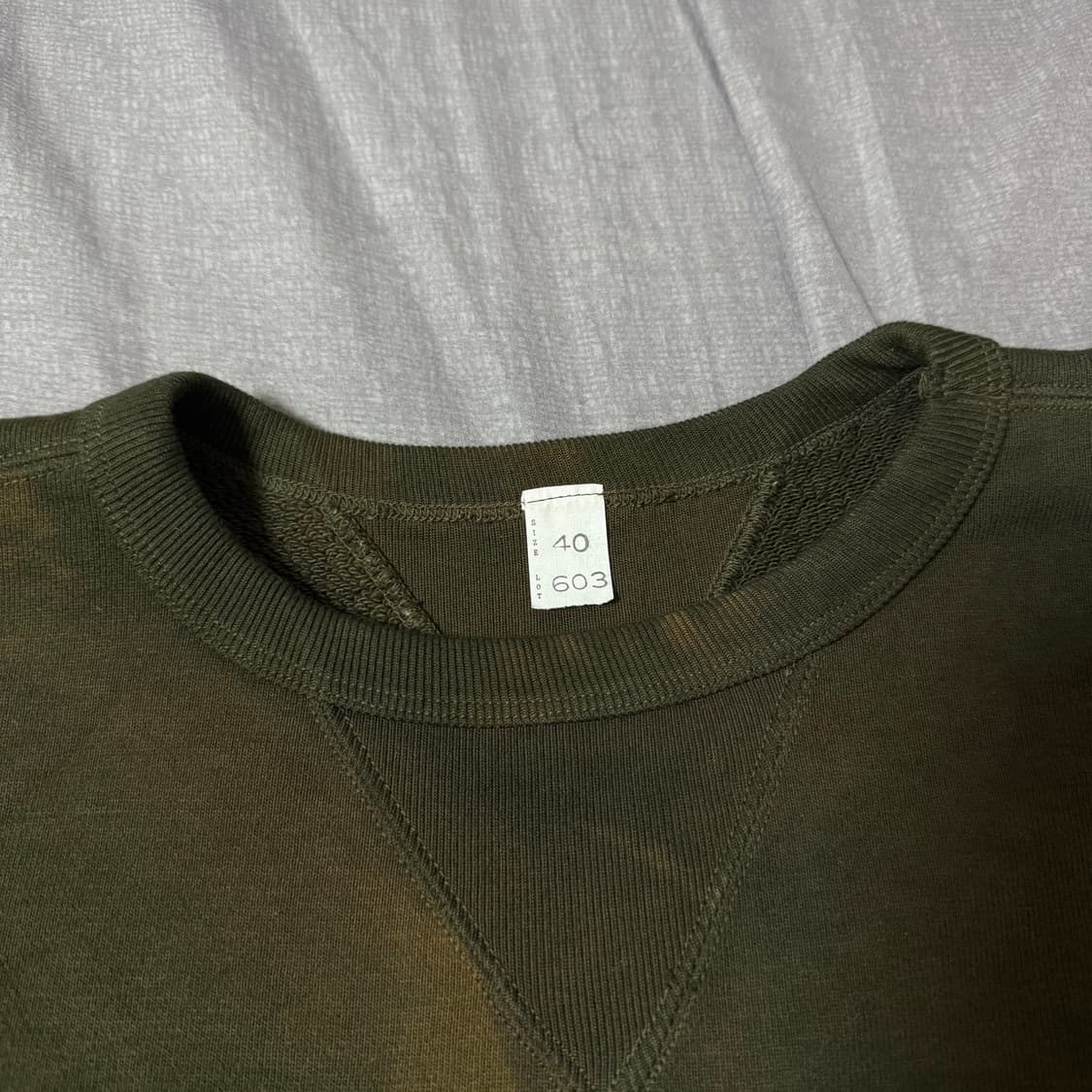 [40]타이가 타카하시 lot.603 믹스 그린 다잉 스웻 셔츠 상품이미지7