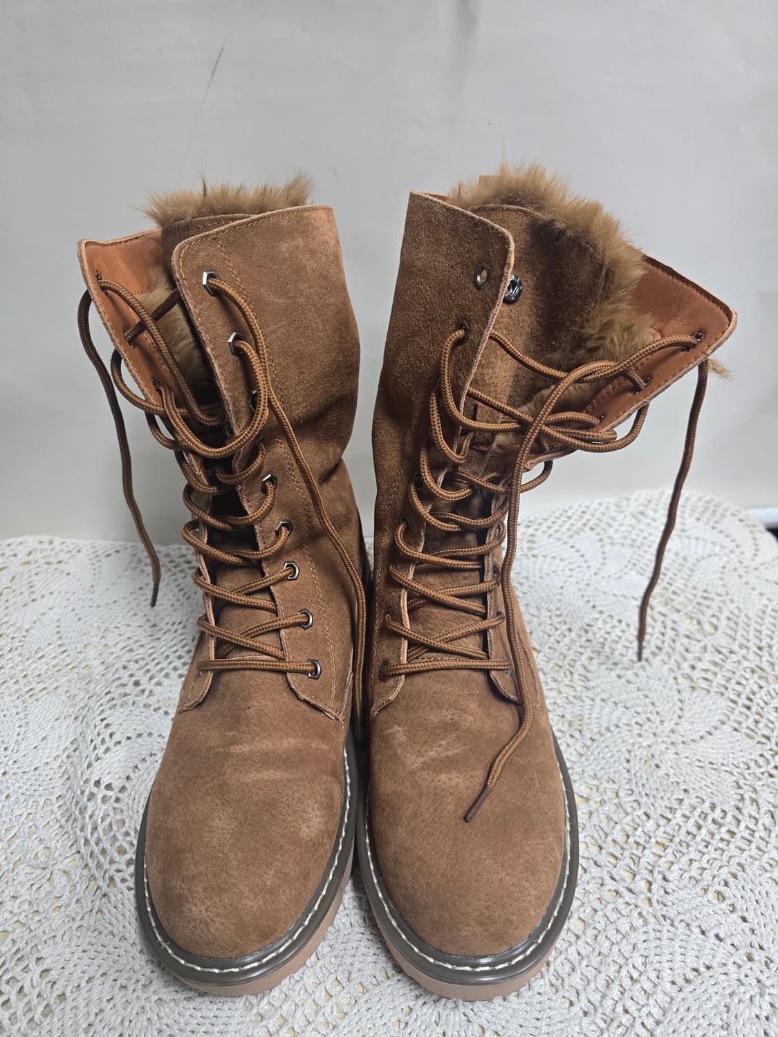 스웨이드 털 안감 브라운 워커 부츠 245 상품이미지1