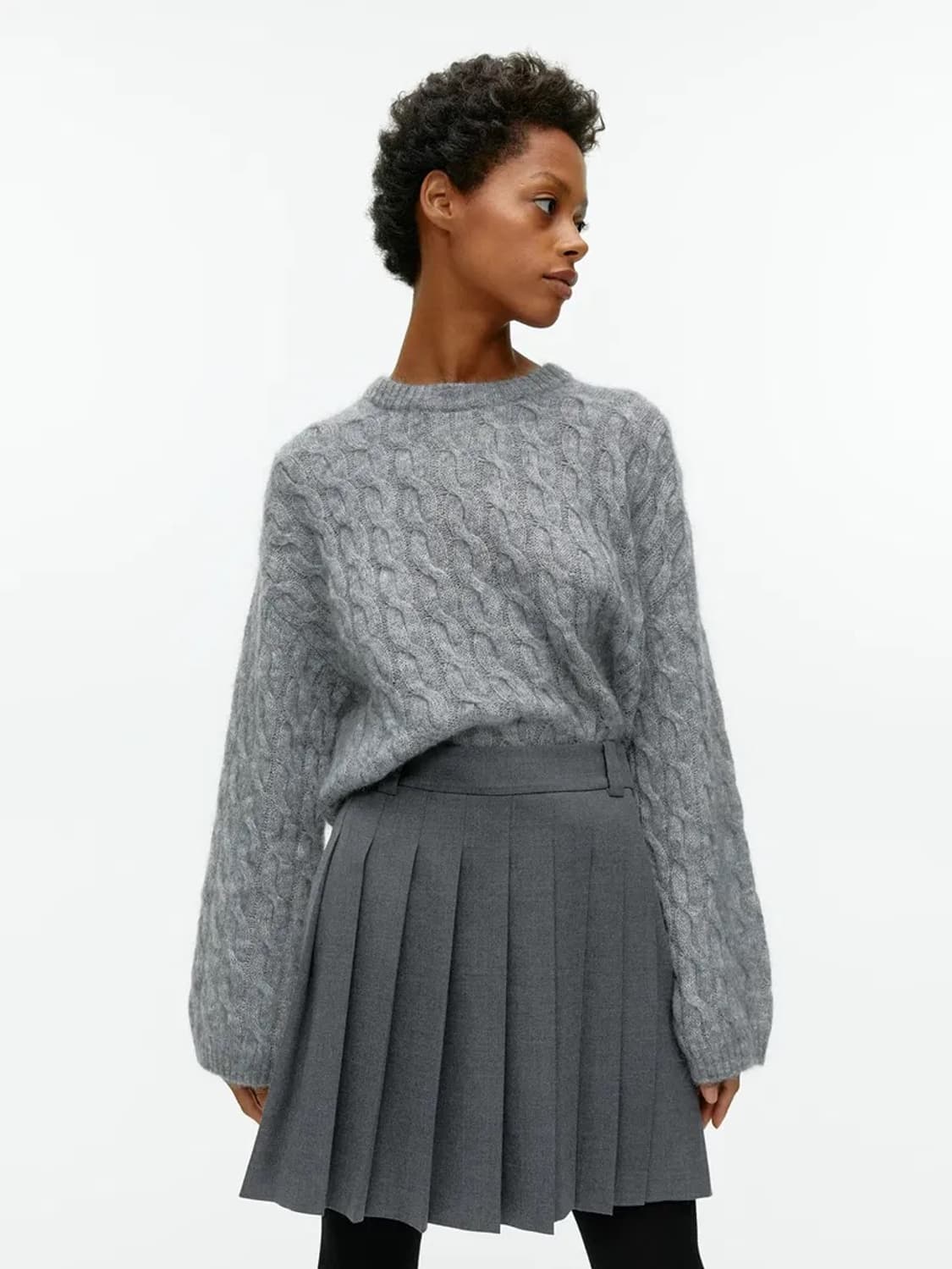 Arket 아르켓 그레이 플리츠 미니 스커트 새상품 38사이즈 상품이미지2