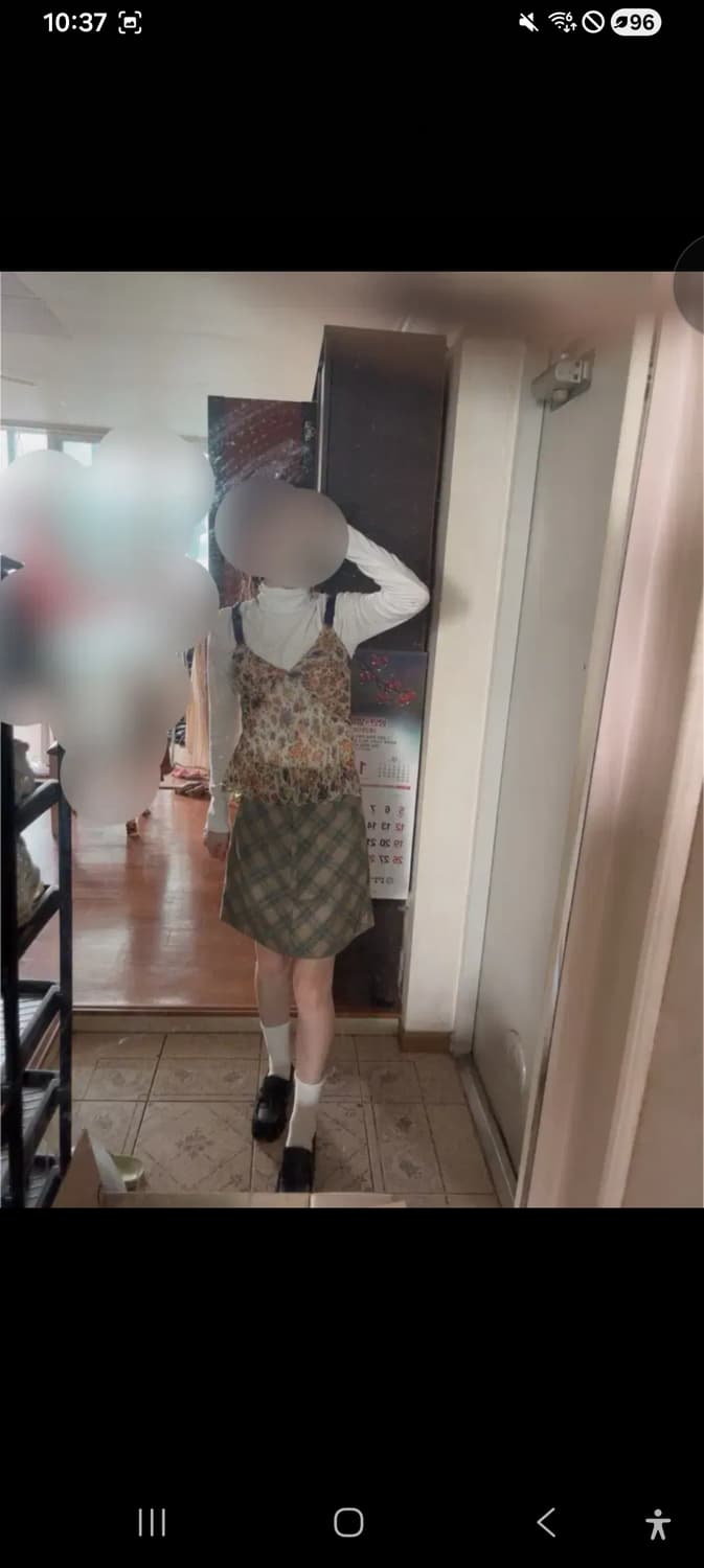 레트로문 체크치마 하구미 너드모리 모리걸 몽글모리노가토카메마루 상품이미지1