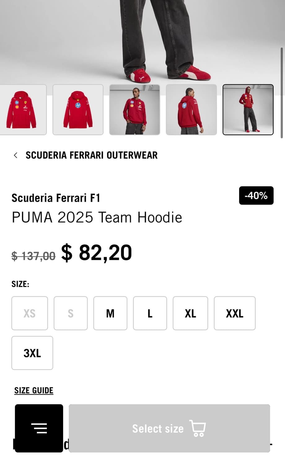 페라리 후드티 S & 르클레르 모자 화이트 상품이미지4