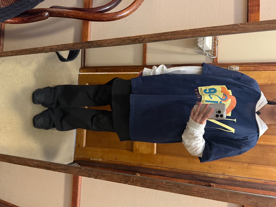 Noise Layered Hooded Tee Navy 상품이미지5