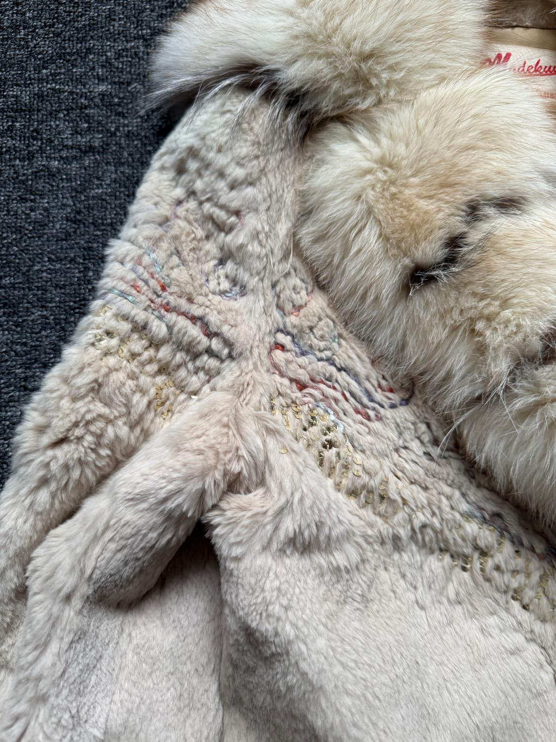 빈티지 비즈 퍼 자수 자켓 상품이미지3