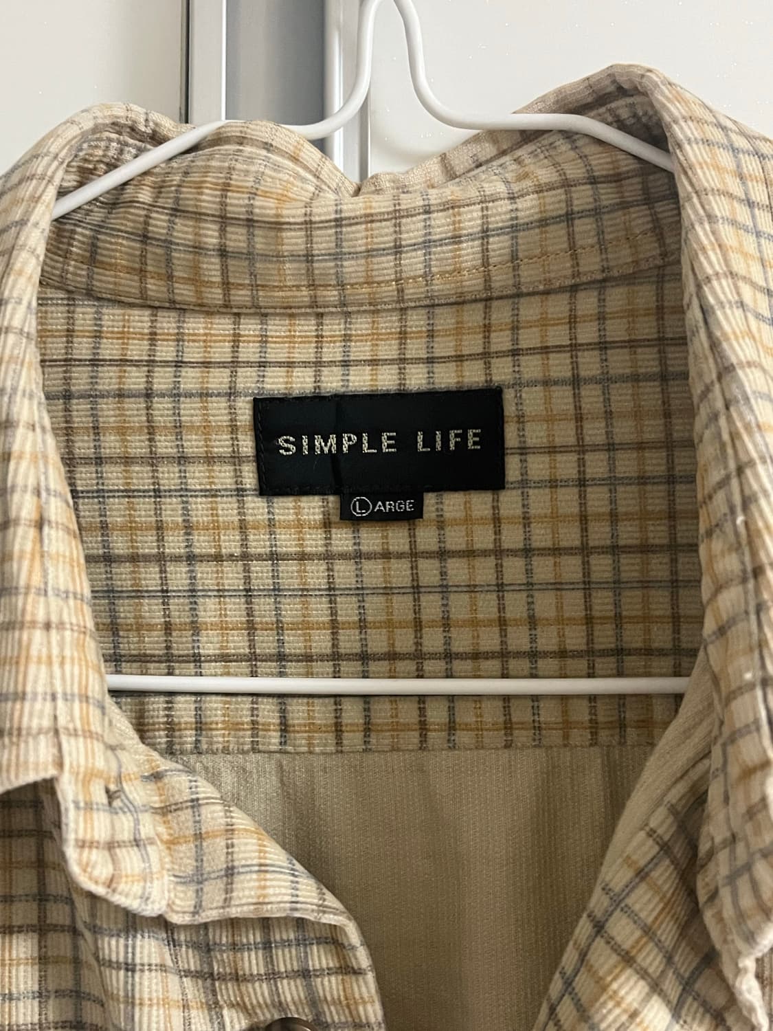 심플라이프 코듀로이 체크 셔츠 L 상품이미지3