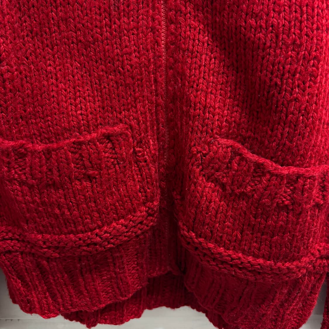 빈티지 레드 노르딕 눈꽃 니트 집업 (JPN) 상품이미지3