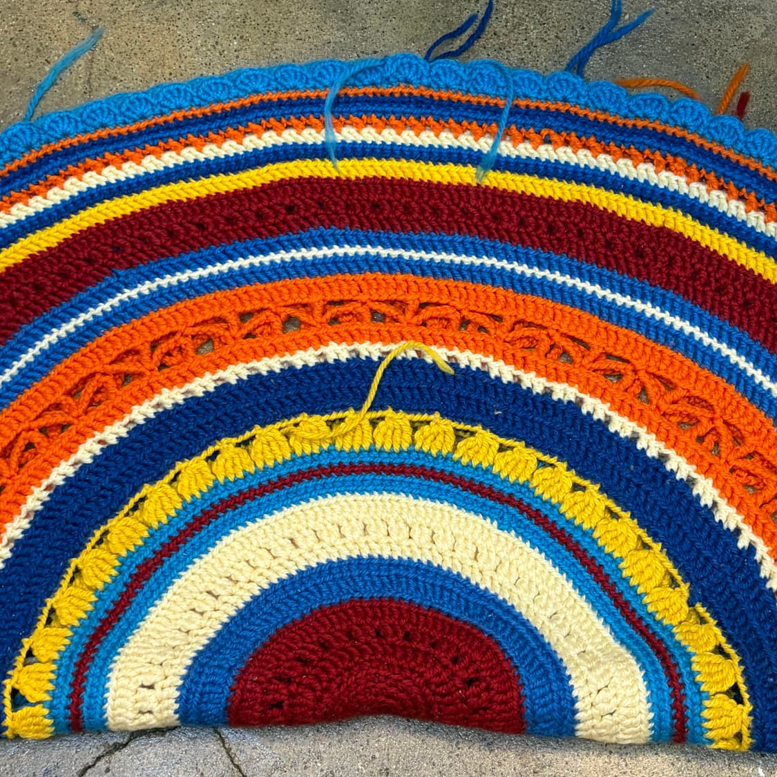 새상품 90s USA 니트 울 카페트 러그 매트 상품이미지5