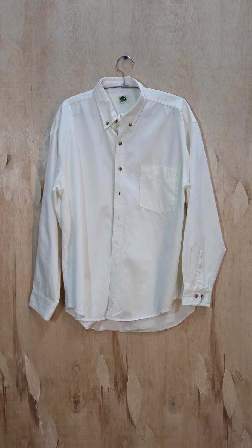 빅사이즈 화이트 코튼 셔츠  상품이미지1
