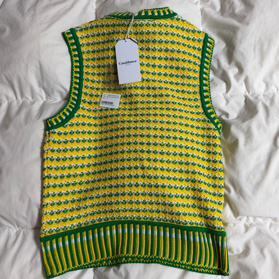 (M) 카사블랑카 지그재그 니트 조끼 베스트 그린 상품이미지3