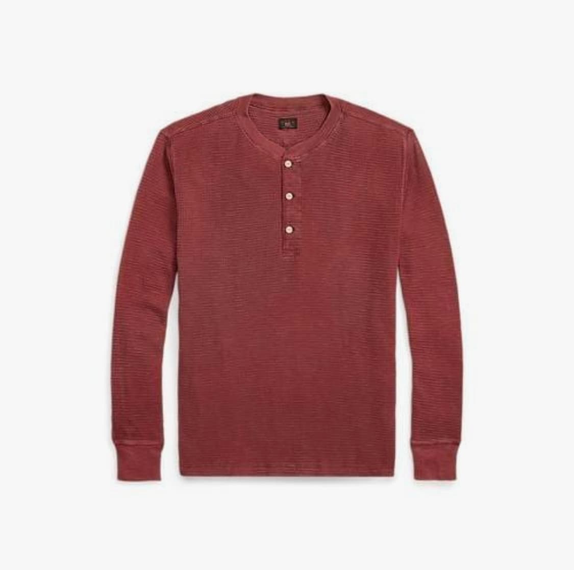 RRL 가먼트 다이 와플 니트 헨리 셔츠 상품이미지1