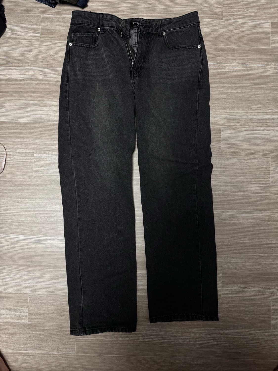 토피 와이드 흑청 데님 상품이미지1