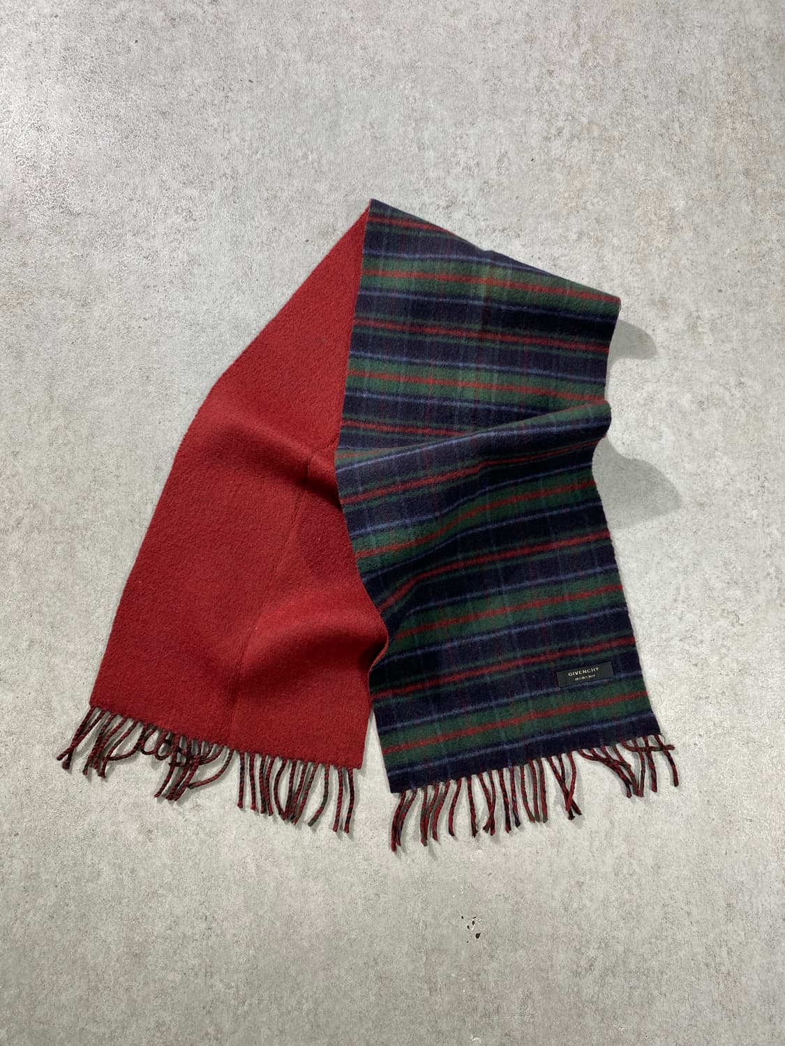 [128cm] 90s Givenchy 지방시 울 체크 머플러 상품이미지3