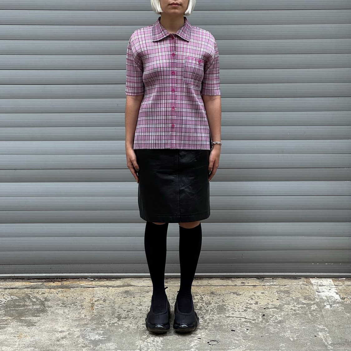 Check Pleated Pullover Sleeveless Shirt 상품이미지7