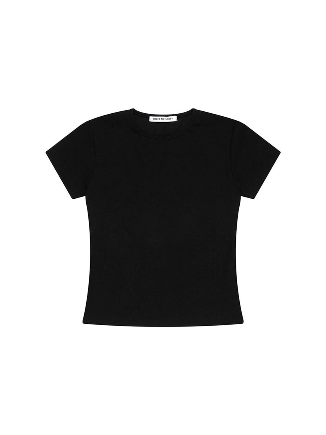 쓰리투에이티 BACK CUT-OUT PANEL TEE BLACK 상품이미지1
