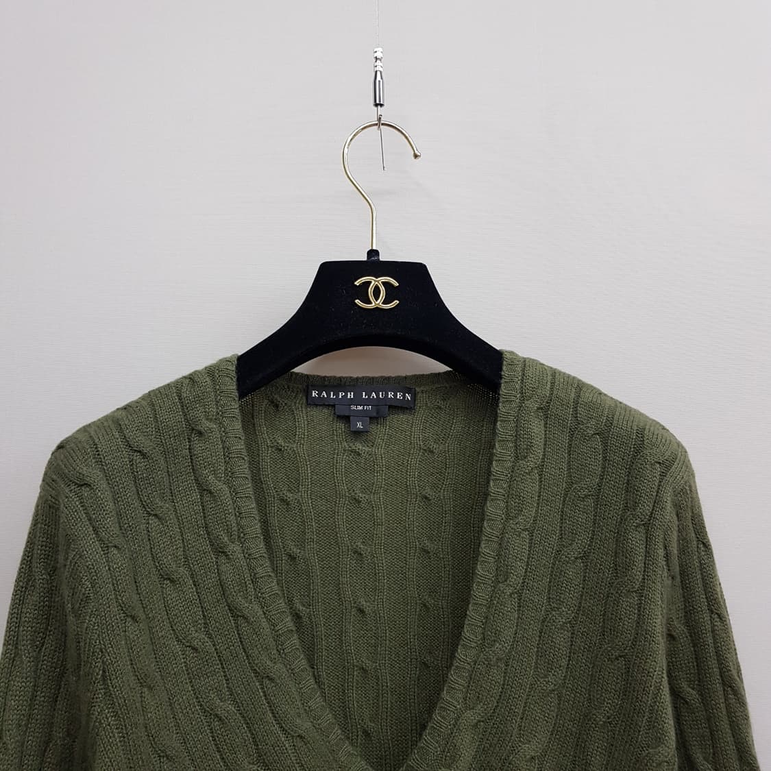 랄프로렌 슬림핏 캐시미어 케이블 니트 XL사이즈 상품이미지2