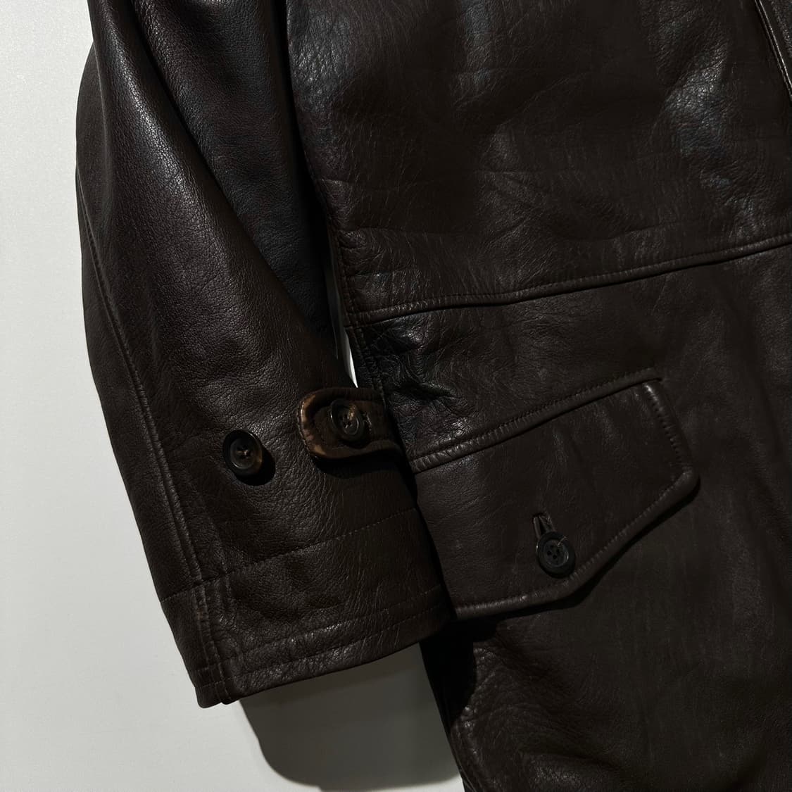 아르마니 꼴레지오니 싱글 레더 카코트 상품이미지5