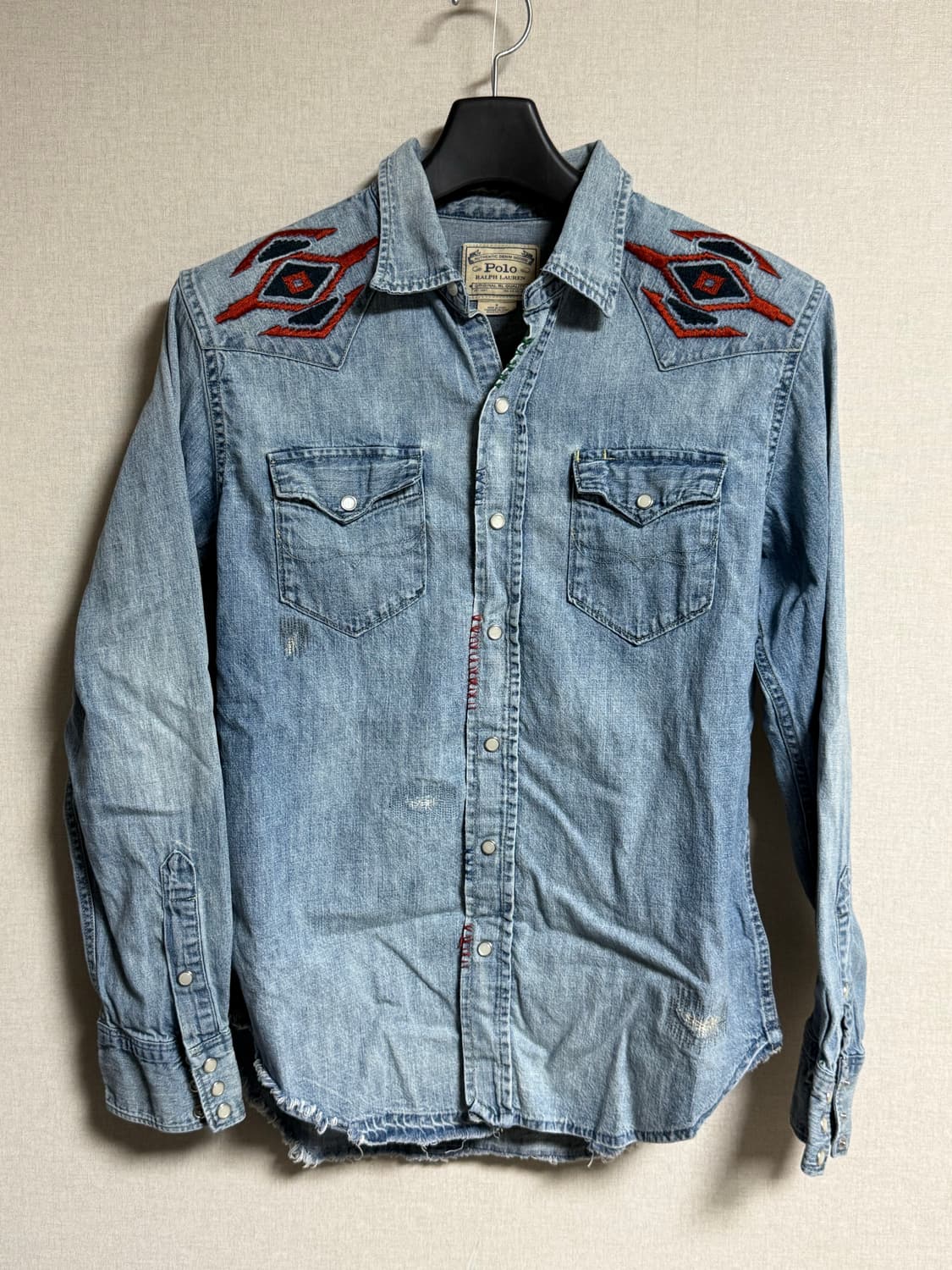 [M] 폴로 랄프로렌 사우스웨스턴 자수 데님 웨스턴 셔츠 상품이미지1
