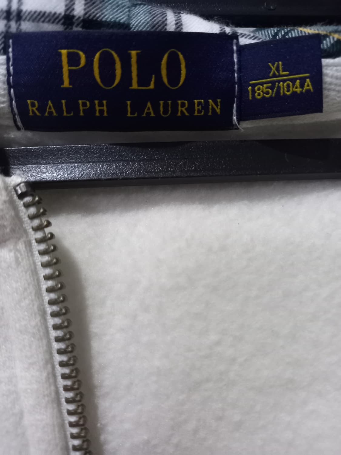 폴로 POLO 빅포니 화이트 체크 후드집업 105/XL 상품이미지4