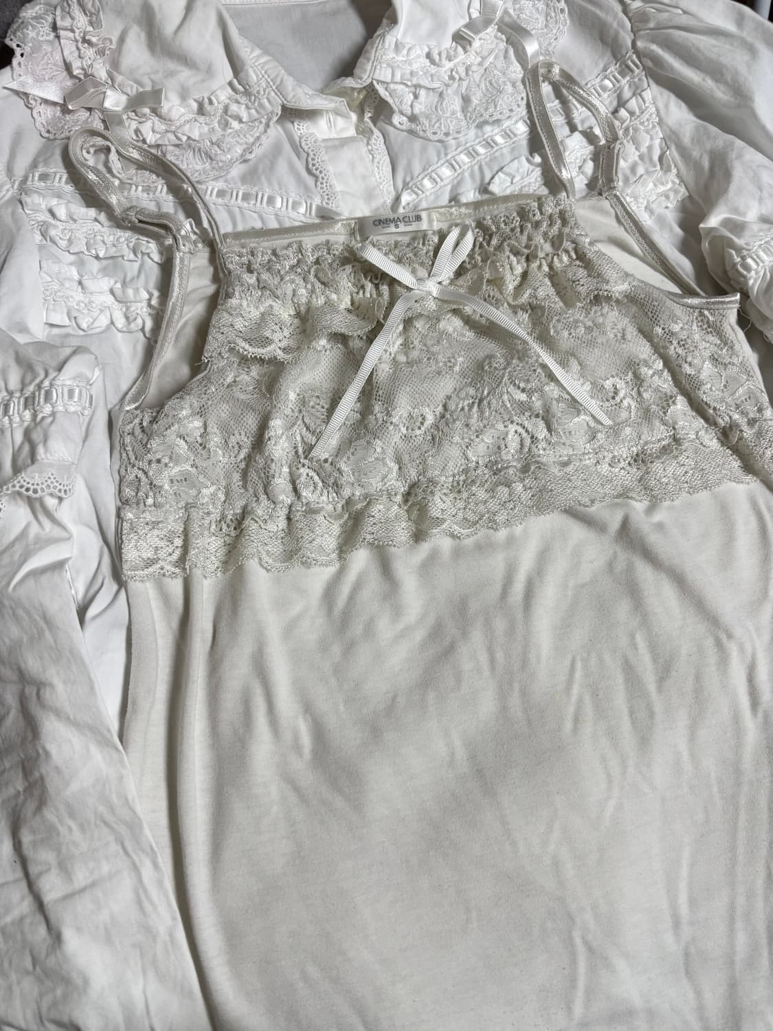 리본 레이스 나시 shop502 아케호무 빈티지 큐빈티지 상품이미지1