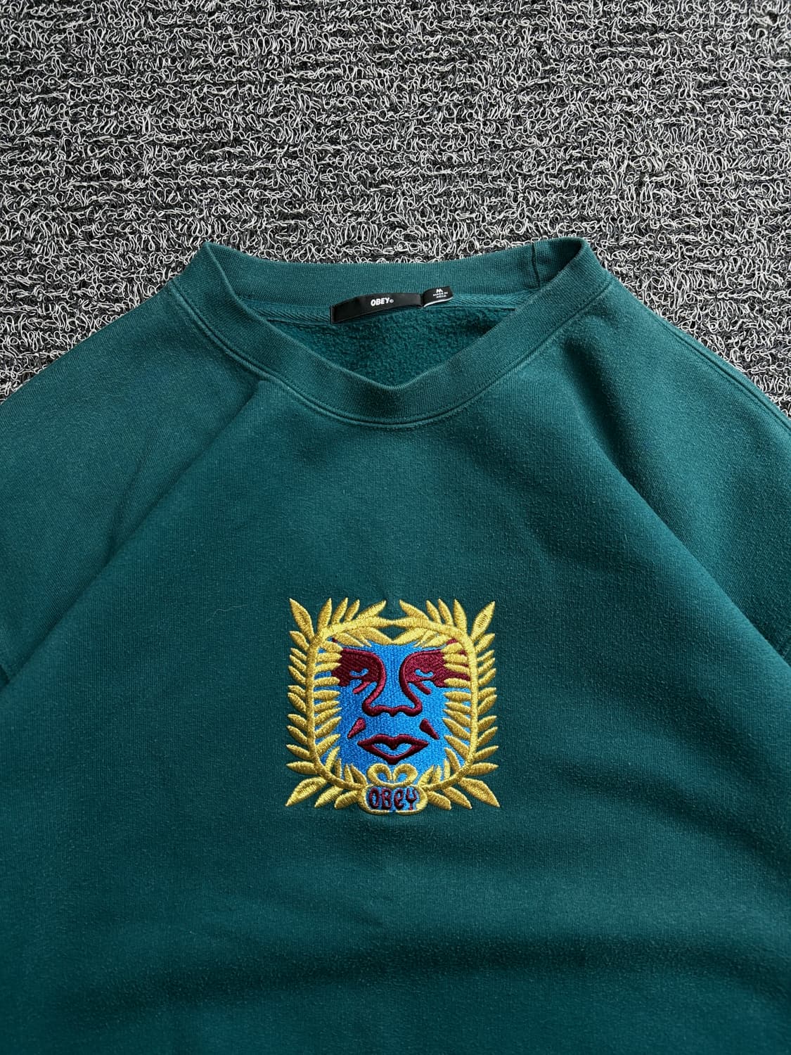 오베이 센터 자수로고 해비코튼 기모 크루넥 2576 상품이미지1