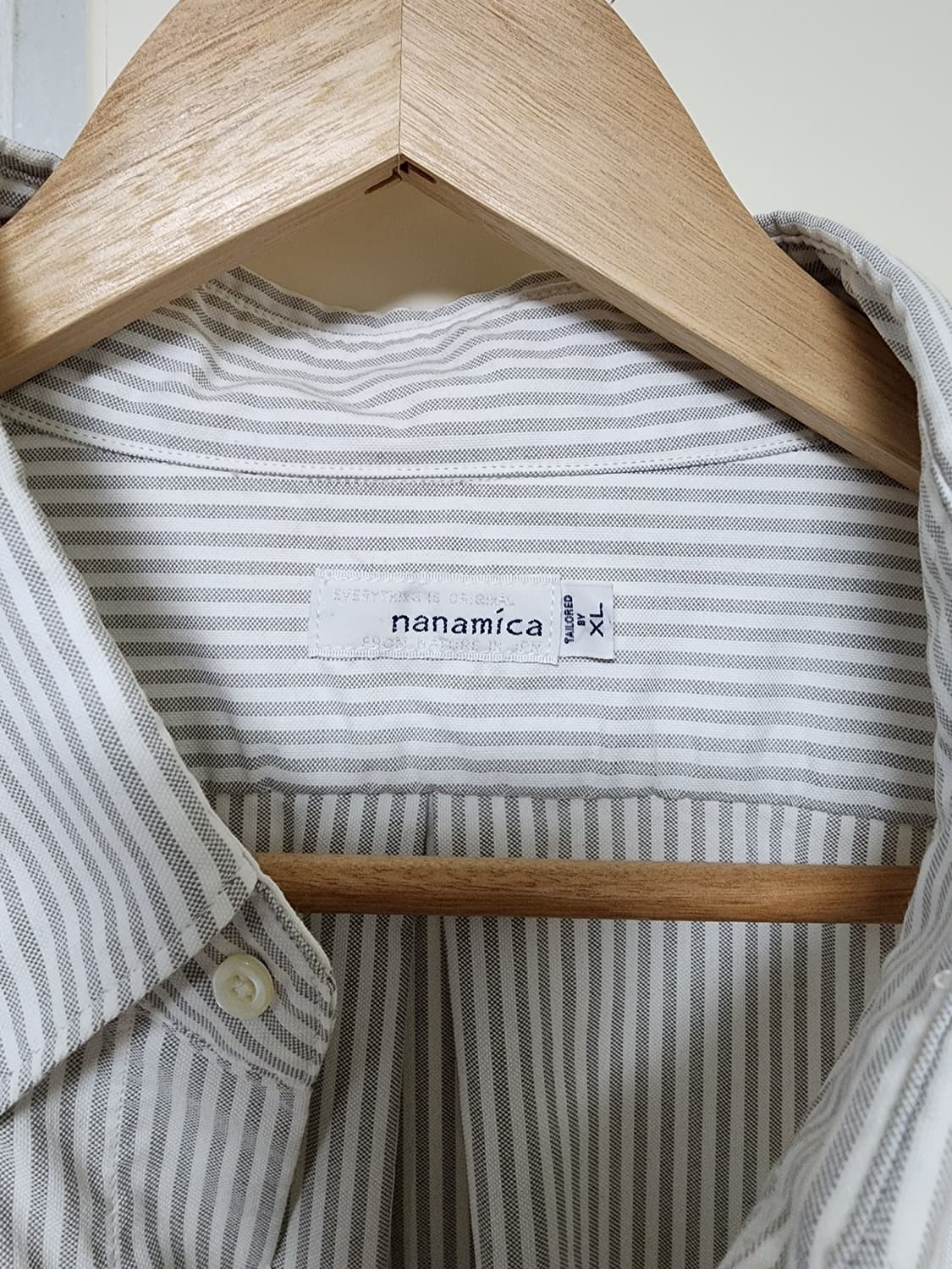 나나미카 버튼 다운 윈드 셔츠 스트라이프 그레이 XL 상품이미지3