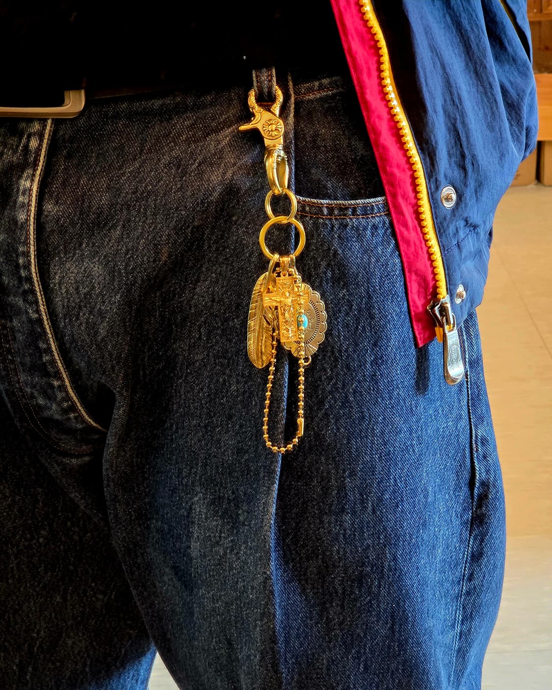 3cross gold brass cross wing  keyring 상품이미지7