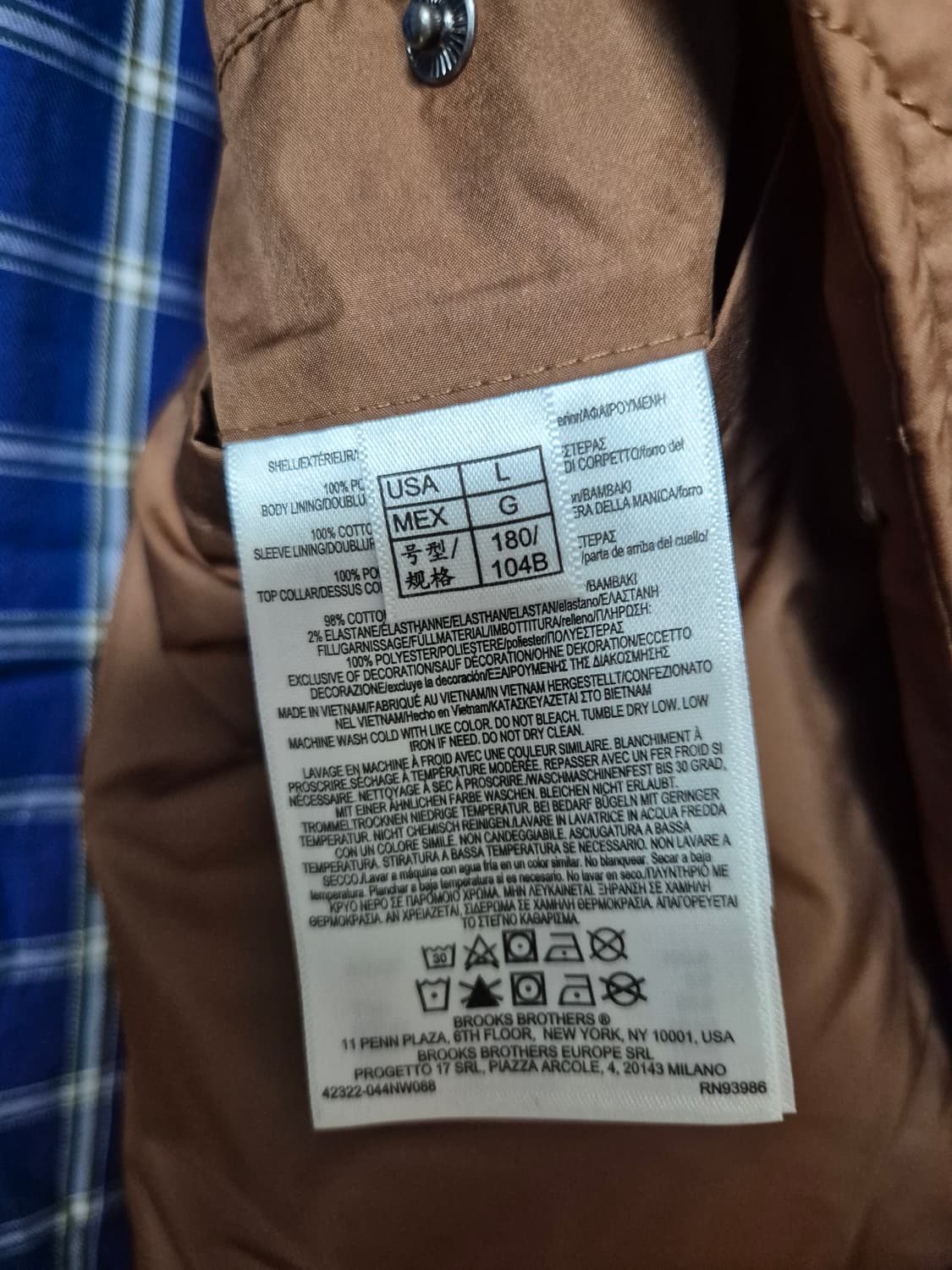 (24년) 브룩스브라더스  다이아몬드 퀄팅 누빔 자켓 라지 상품이미지7