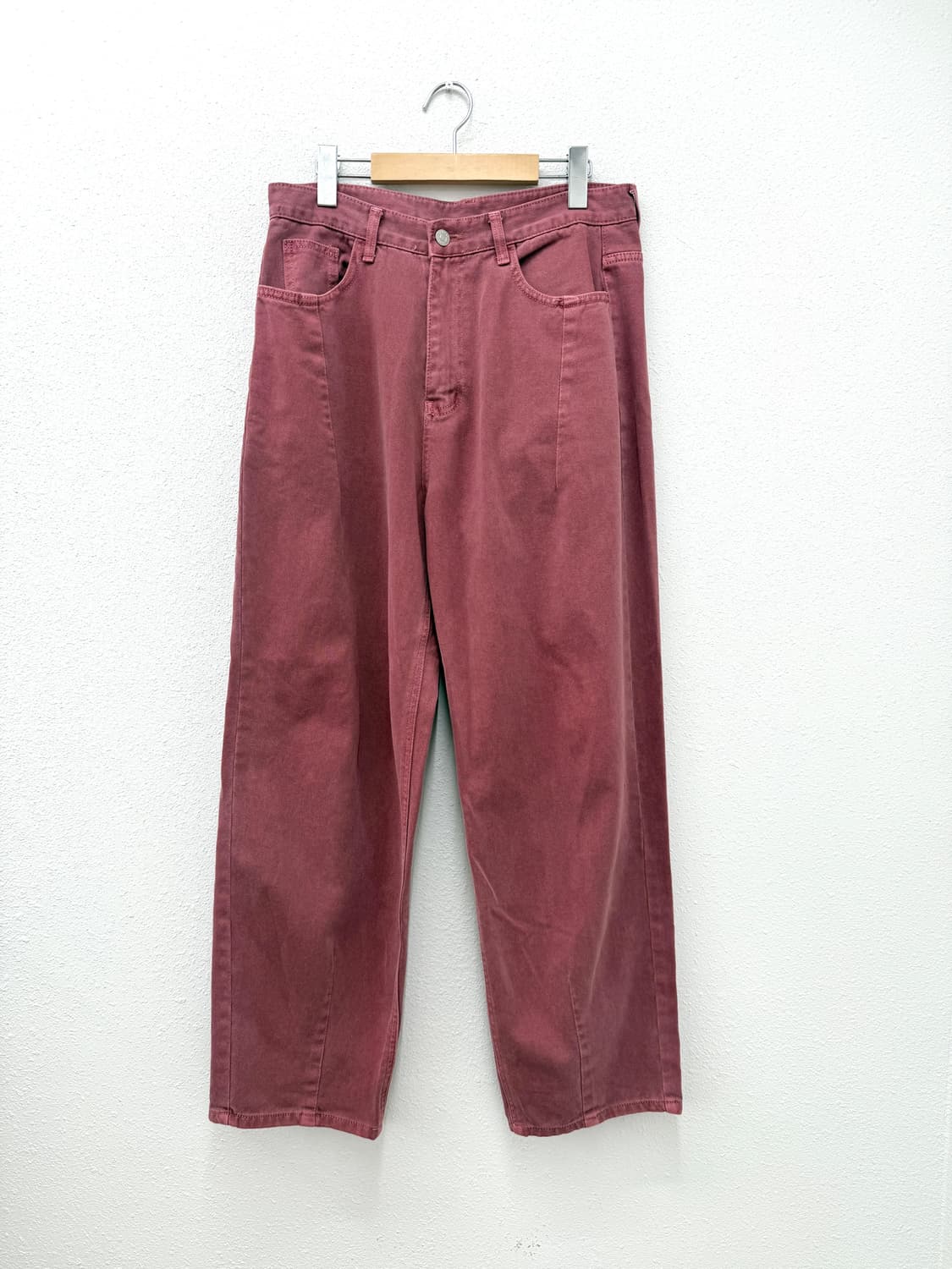 빈티지 워싱 핑크 와이드 팬츠 상품이미지1