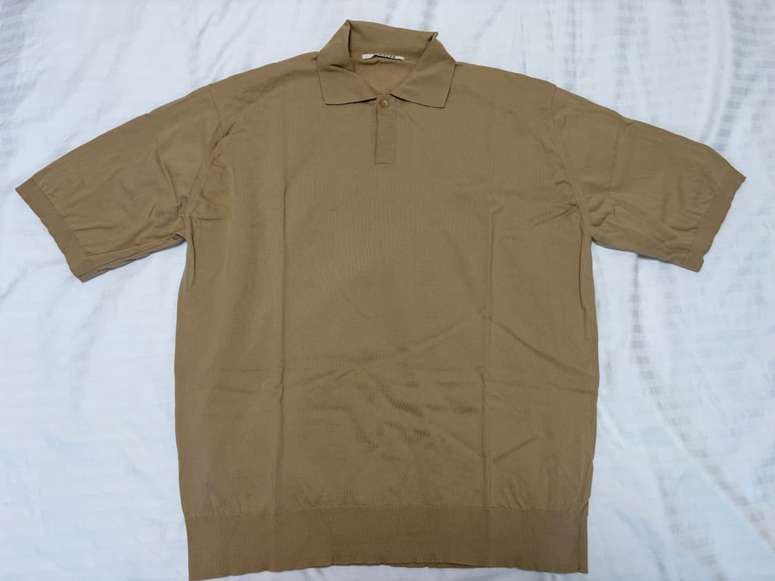 오라리 슈퍼 하이게이지 코튼 니트 숏슬리브 폴로 3사이즈 상품이미지1