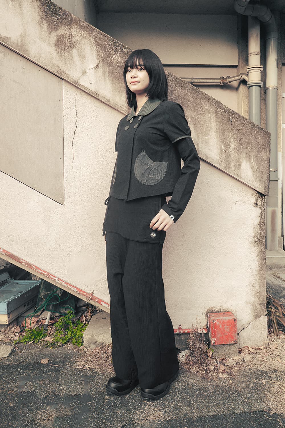 Detachable round jacket (Black) 상품이미지3