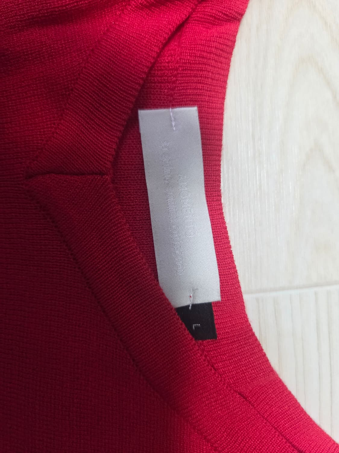 아모멘토 투웨이 넥 풀오버 니트 레드 L 상품이미지4