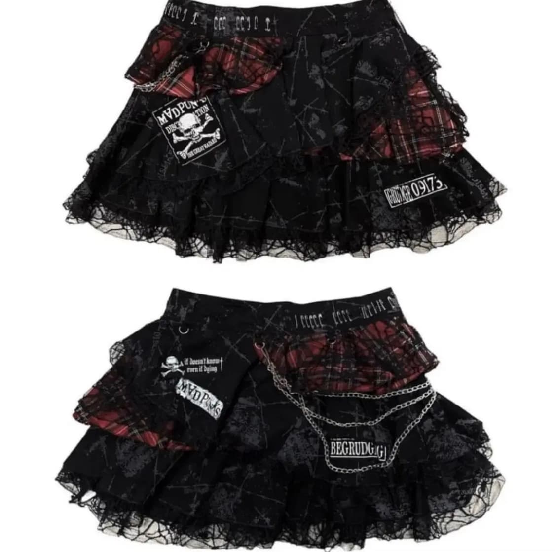 매드펑크 스커트 M 사이즈 + 의류 2벌 / 빈티지 고스고딕 y2k 상품이미지1