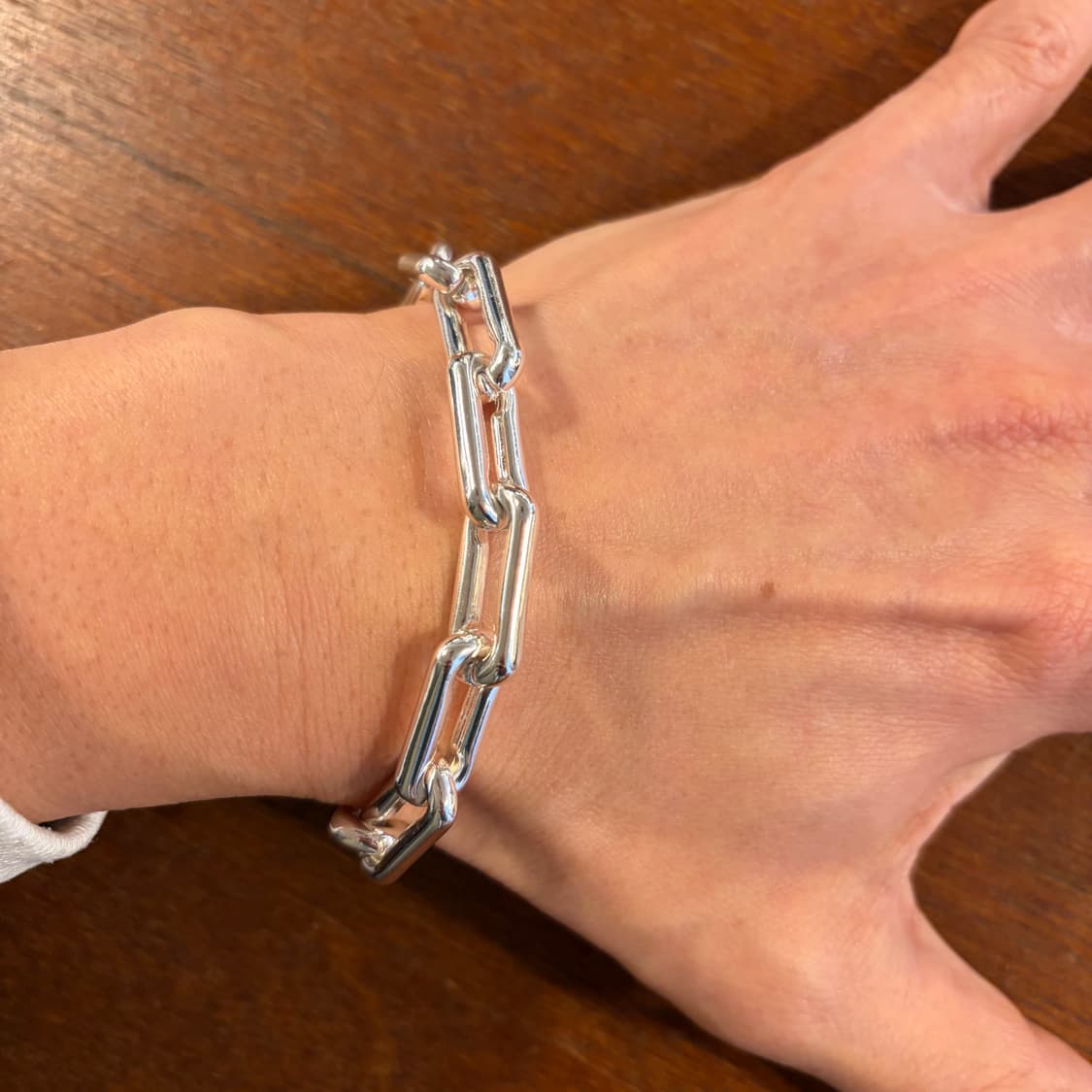 새상품 신주 실버코팅 체인 팔찌 상품이미지5