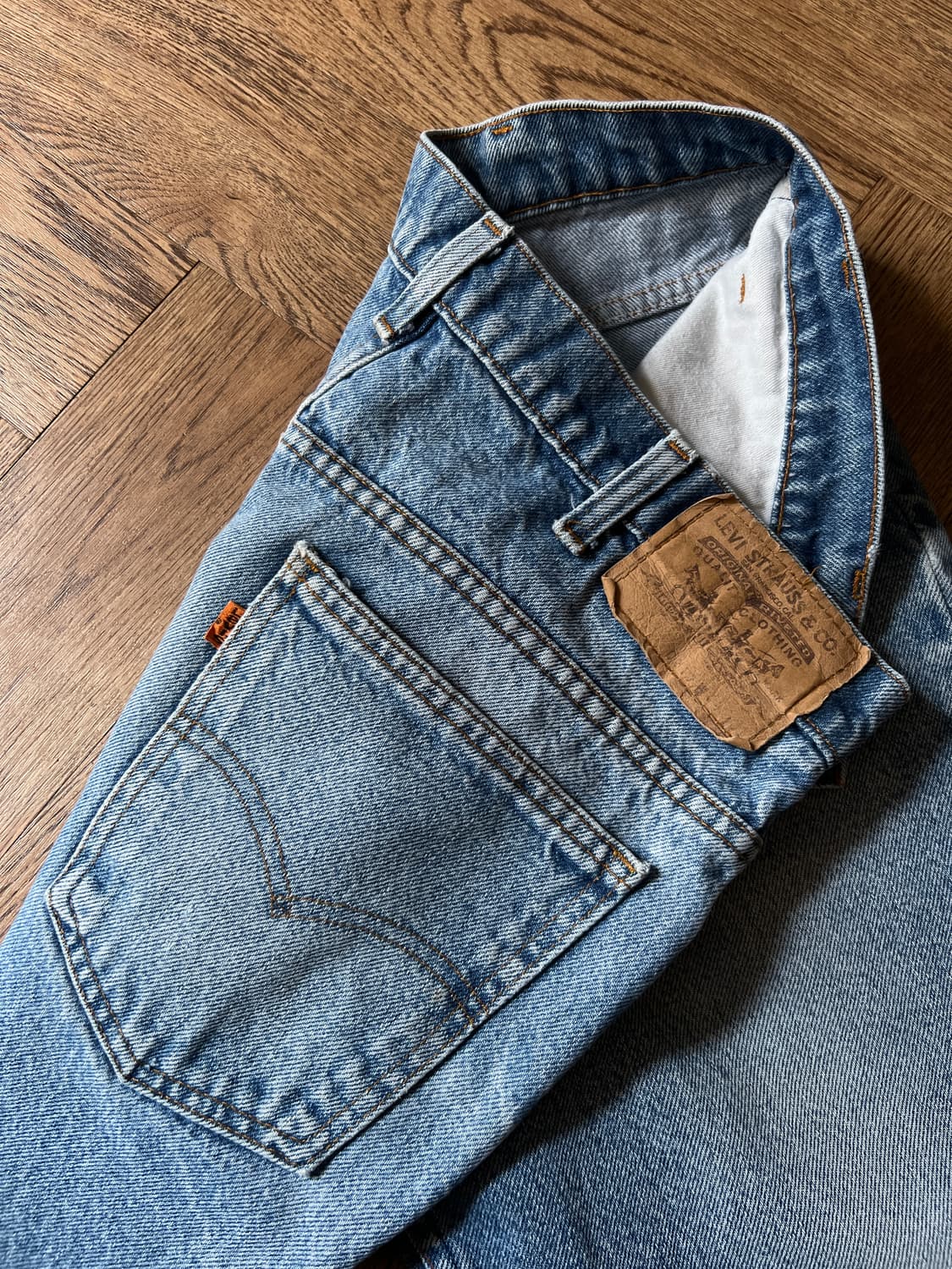 [34]70's 리바이스 20517-0217 오렌지탭 컷오프 플레어진 상품이미지4