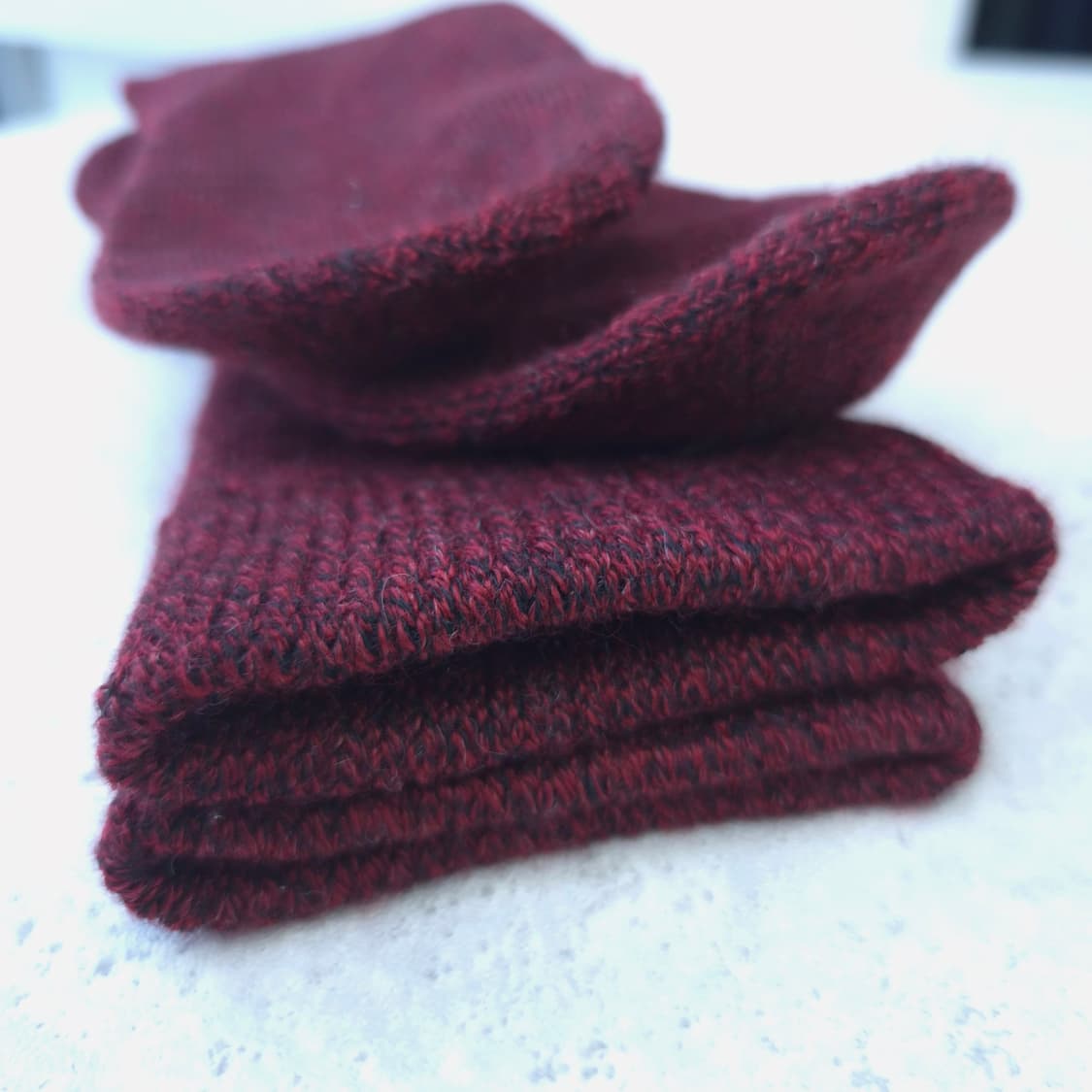 일본제 버건디 니트 장목양말 니삭스 상품이미지2