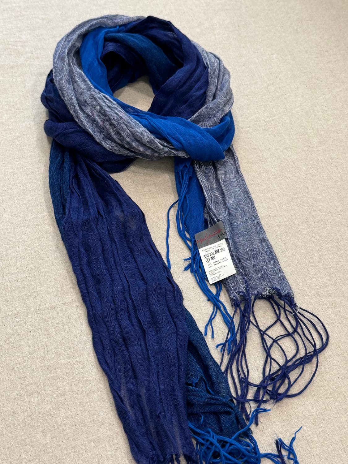 요지야마모토 레이어드 라미 머플러 상품이미지1