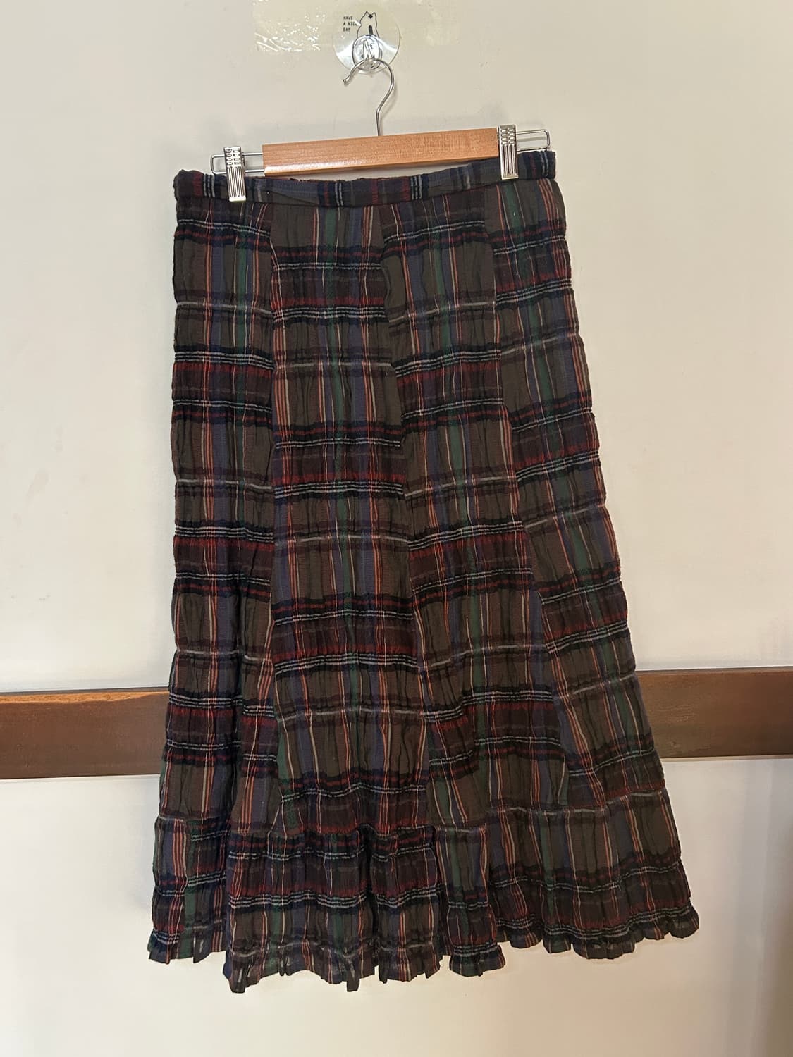 플리츠 체크 롱스커트  상품이미지1