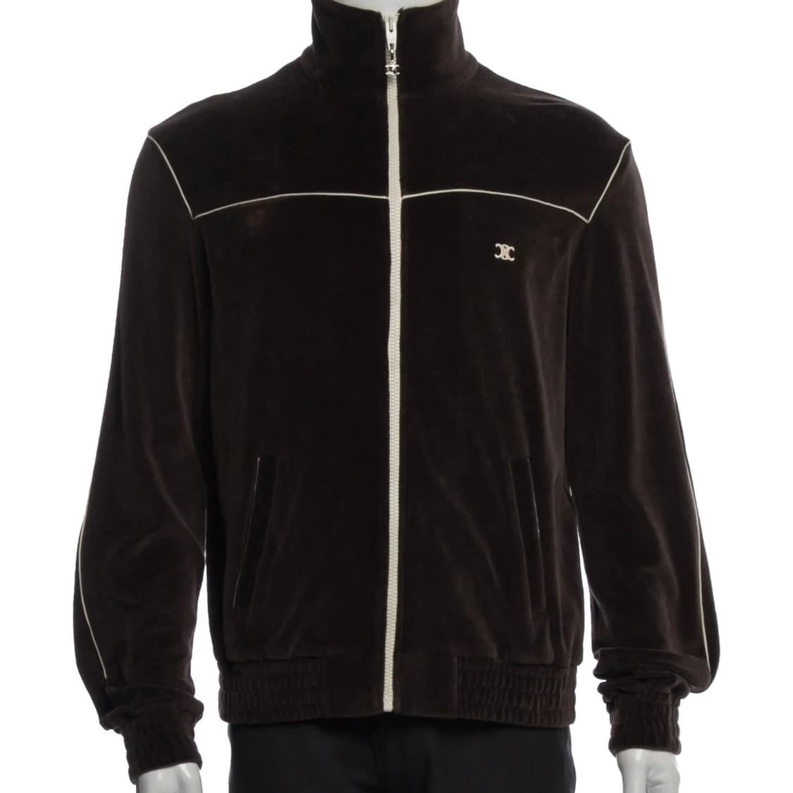 [S+급/XL] 셀린느 트리옹프 트랙자켓 벨벳 집업 블랙 상품이미지7