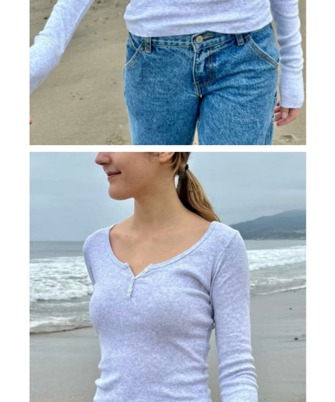 브랜디 멜빌 젤리 롱슬리브 탑 라이트 헤더 그레이 상품이미지1