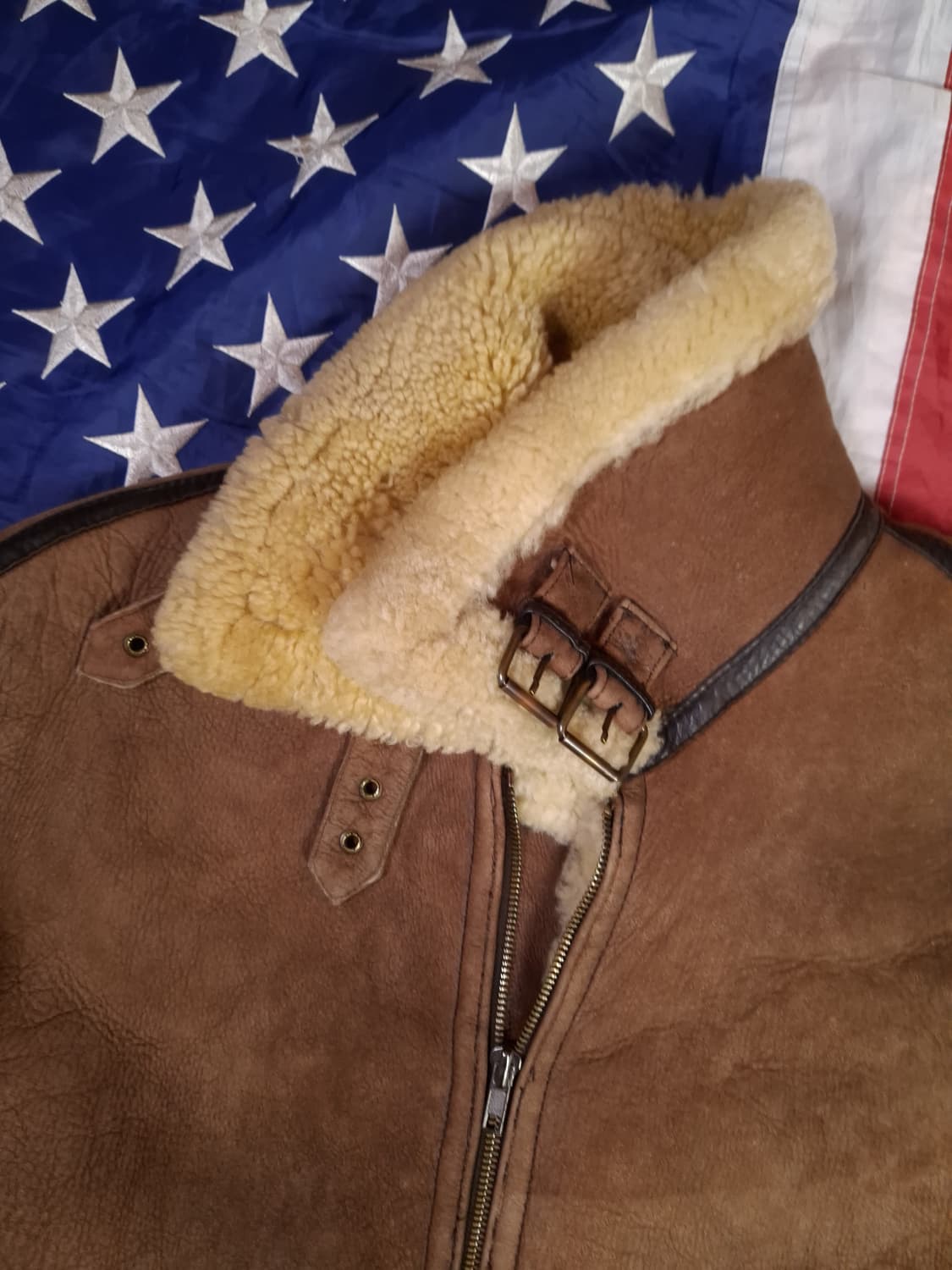 미공군 B-3 TYPE 천연가죽 항공 폭격기 무스탕 상품이미지5