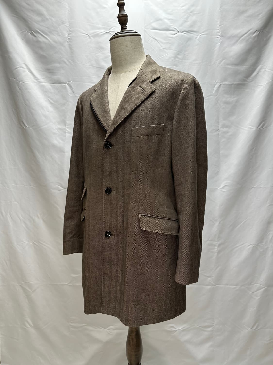 로로피아나 헤링본 싱글 브레스티드 코트 50(100~105) 판매 상품이미지1