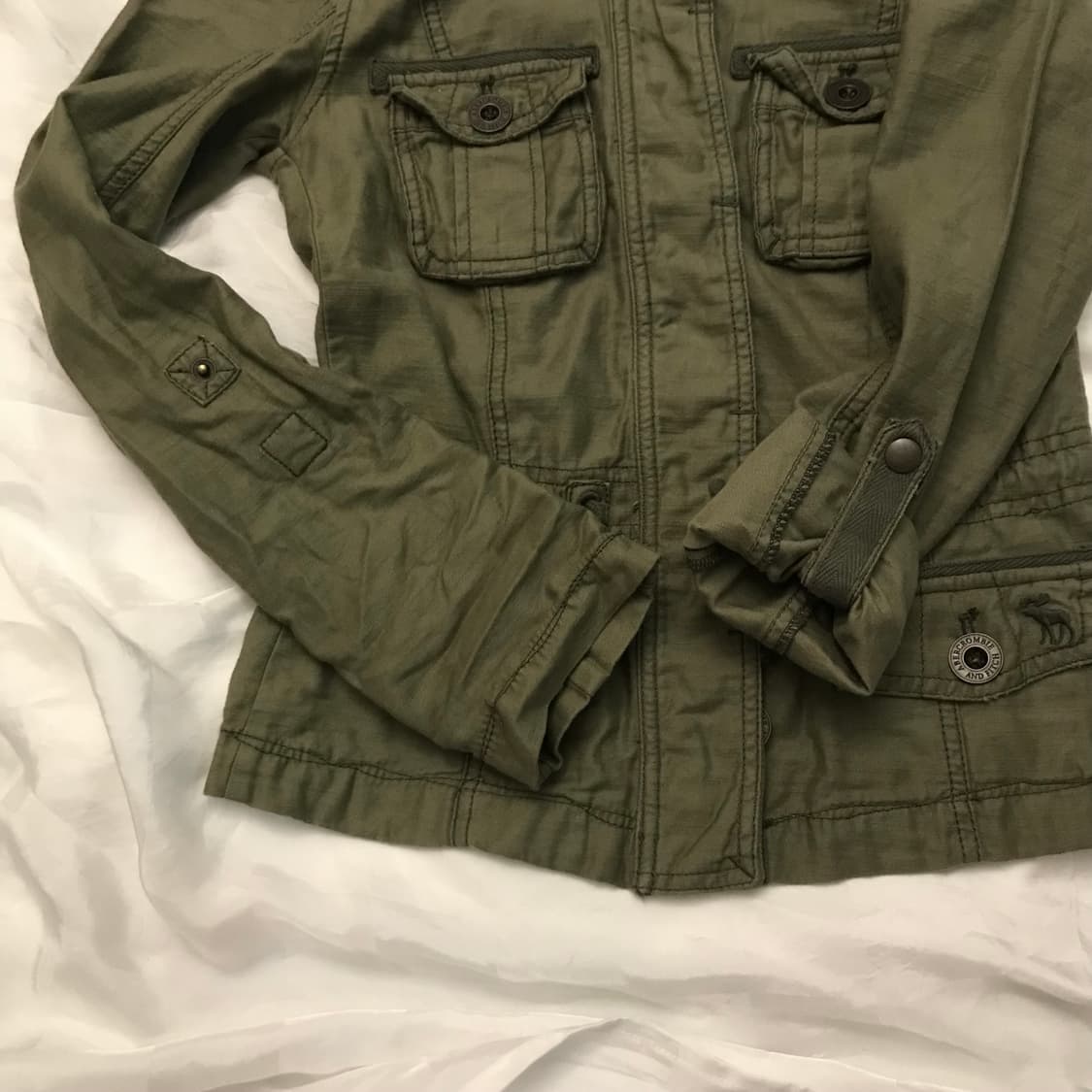 Abercrombie 아베크롬비 딱붙 Y2k 카키 자켓 상품이미지3