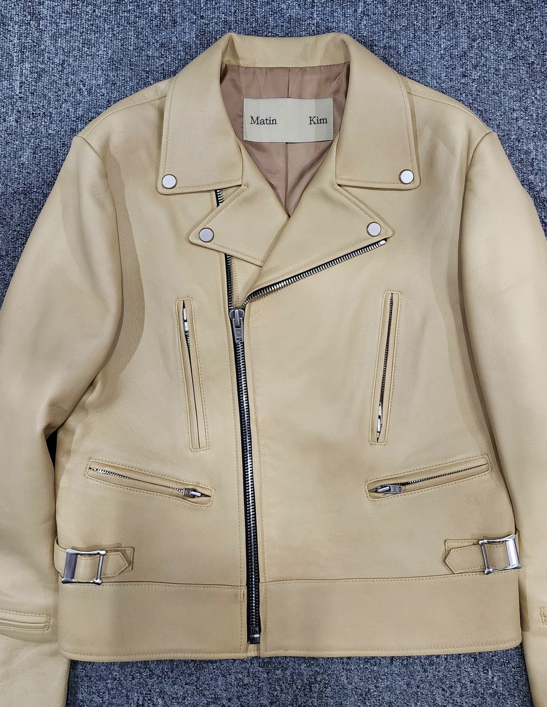 마뗑킴 램스킨 라이더 레더 자켓 양가죽 자켓 M 상품이미지4
