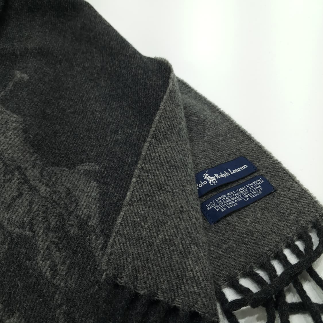 MX225 폴로 랄프로렌 그레이 빅포니 램스울 양면 목도리 머플러 상품이미지4