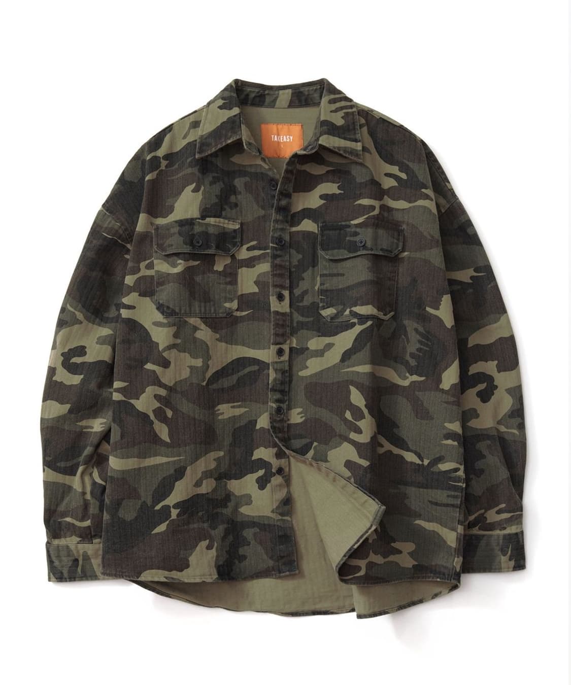 테이크이지 자이언트핏 카모 셔켓 자켓 카모 베이지 S 상품이미지3