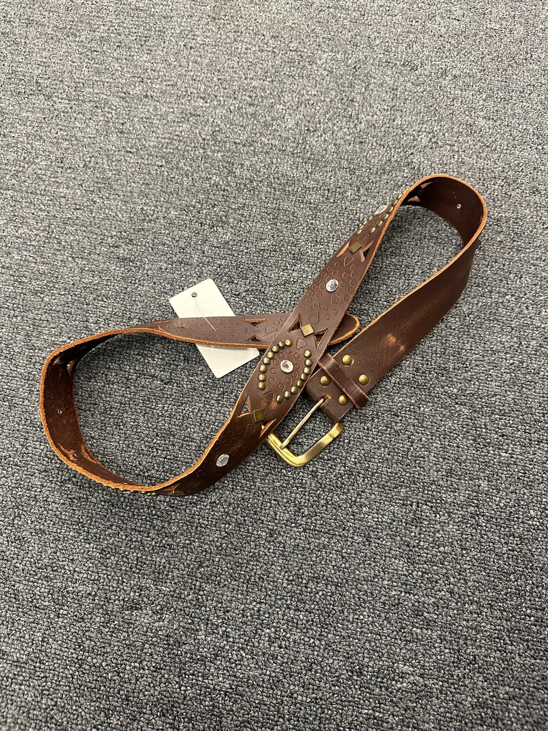 빈티지 웨스턴 브라운 가죽벨트 상품이미지1