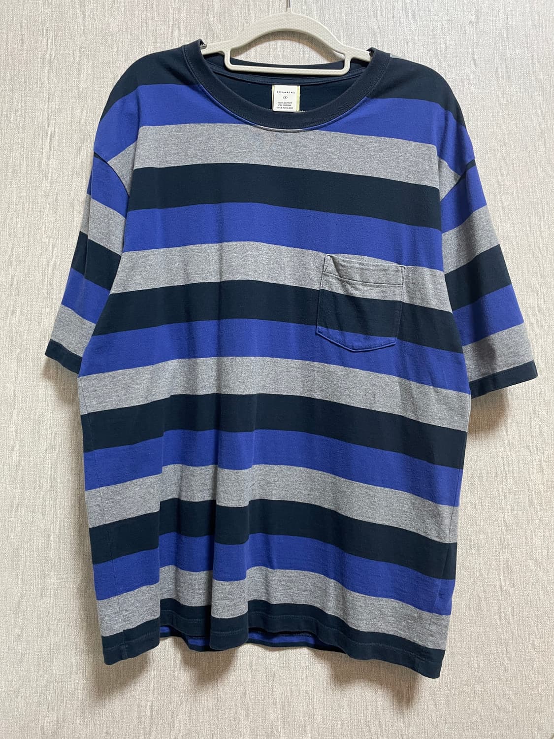 카키스 스트라이프 반팔티셔츠 상품이미지1