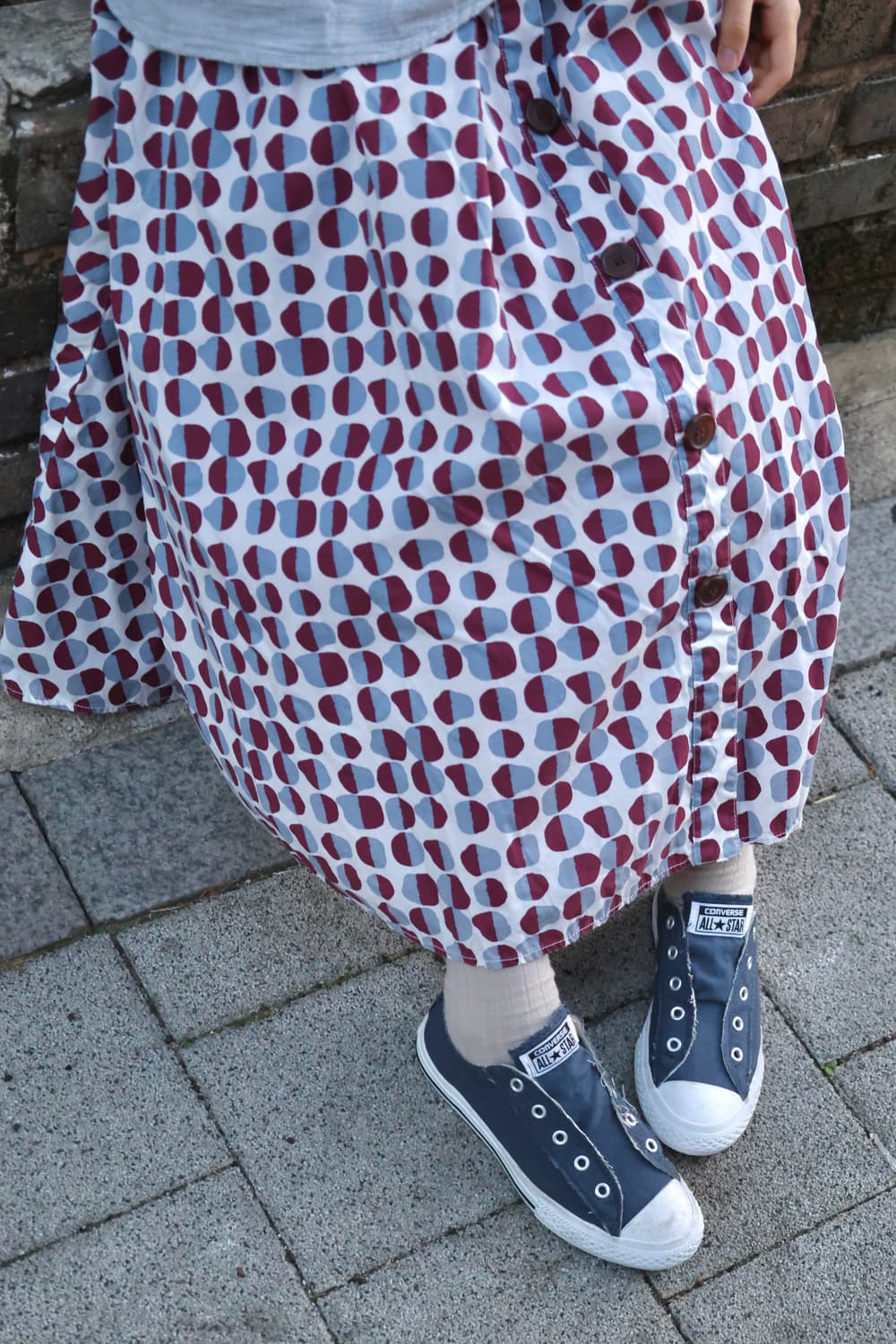Podo wine dot flare skirt 상품이미지1