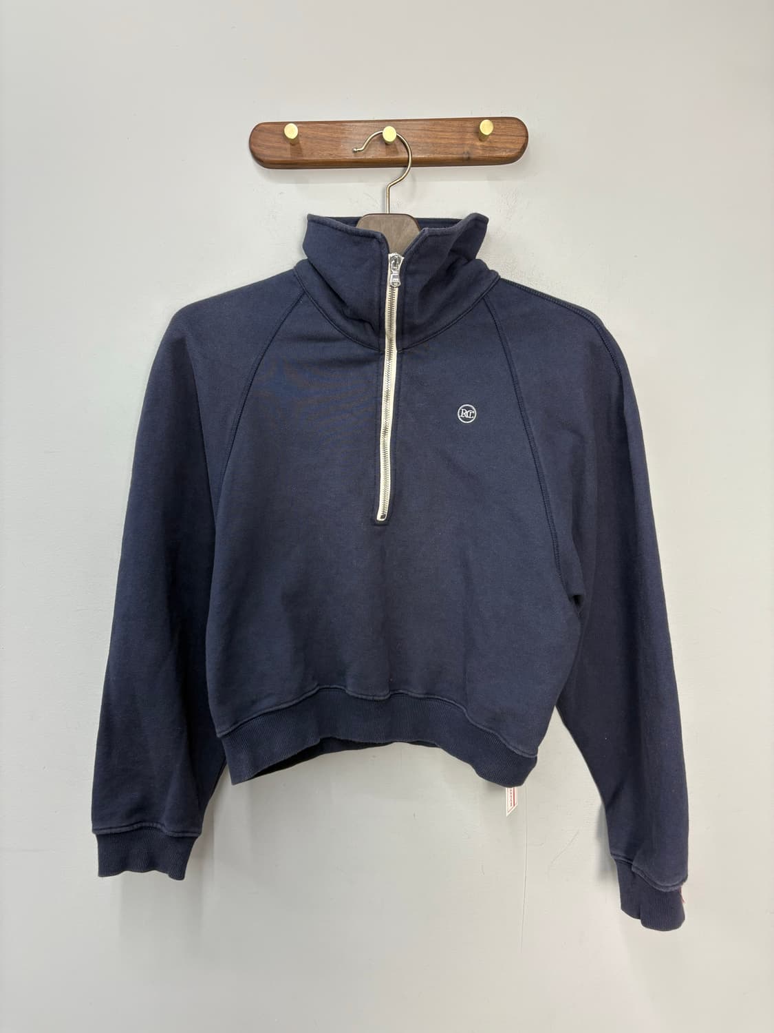 렉토 시그니처 로고 하프집업 네이비 맨투맨 A3322 상품이미지2