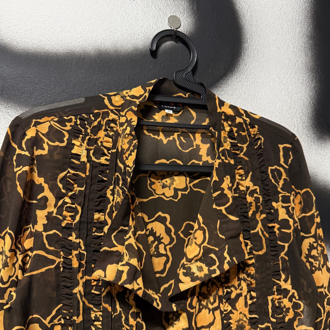 VTG 빈티지 핀턱 디테일 시스루 러플 블라우스 셔츠 상품이미지3